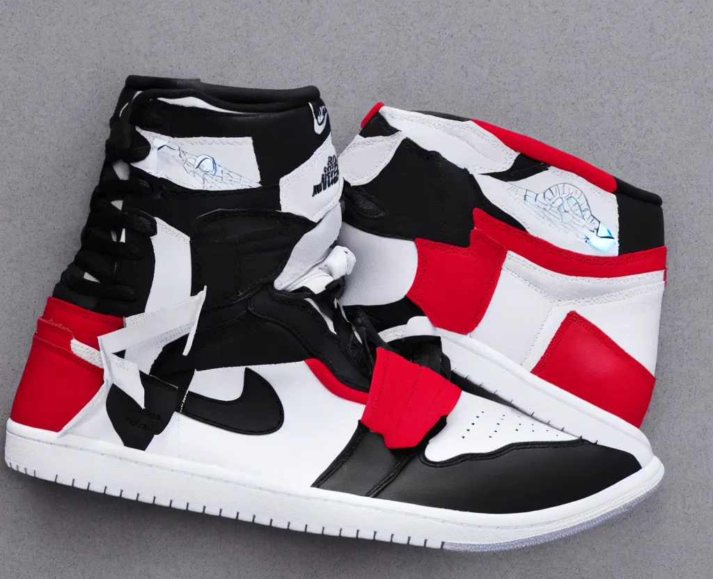 Image similar to a press photograph of nike air jordan 1 high retro og, size 1 0, white background