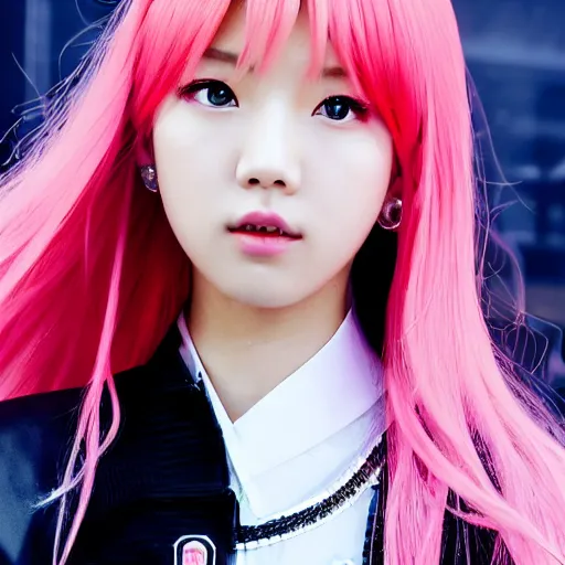 Image similar to Blackpink Rose cosplaying a cute anime girl full HD 4K highest quality realistic beautiful gorgeous natural