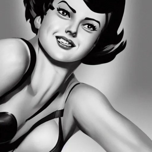 Prompt: a andrew loomis illustration of overwatch's tracer in a 1 9 5 0's sexy pinup art, cinematic composition, award winning art, octane render, assymetrical, artwork by andrew loomis