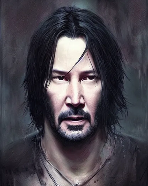 Prompt: keanu reeves as a ghost, hyper realistic face, beautiful eyes, fantasy art, in the style of greg rutkowski, intricate, hyper detailed, smooth