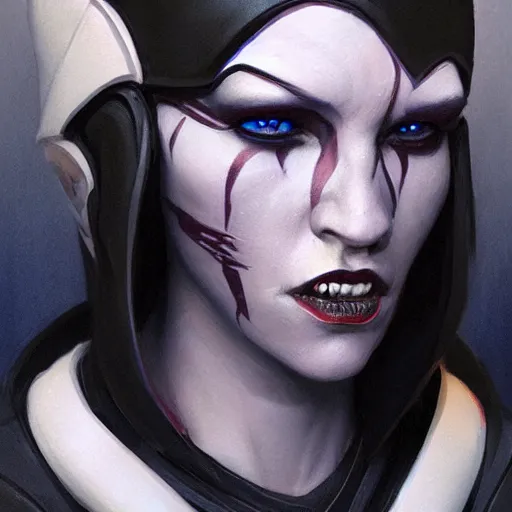 Prompt: portrait of a female Twi'lek by Greg Rutkowski, blue skin, she is about 30 years old, wearing black sith uniform, Star Wars Expanded Universe, highly detailed portrait, digital painting, artstation, concept art, smooth, sharp foccus ilustration, Artstation HQ