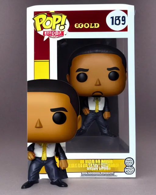 Prompt: golden obama special edition funko pop, product picture, ebay listing