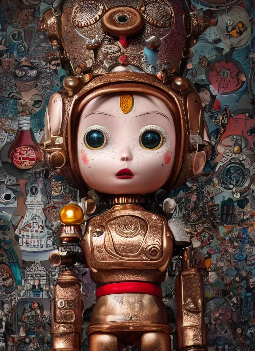 Prompt: closeup portrait of tin toy london whitechapel, depth of field, zeiss lens, detailed, symmetrical, centered, fashion photoshoot, by nicoletta ceccoli, mark ryden, lostfish, earl nore, hyung tae, frank frazetta, breathtaking, 8 k resolution, extremely detailed, beautiful, establishing shot, artistic, hyperrealistic, octane render