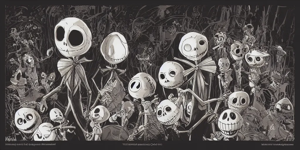 Image similar to a study of cell shaded cartoon of a scene from tim burtons nightmare before christmas, illustration, single character, close up, concept art by josan gonzales and wlop, by james jean, victo ngai, david rubin, mike mignola, laurie greasley, highly detailed, sharp focus, trending on artstation, hq, deviantart, art by artgem