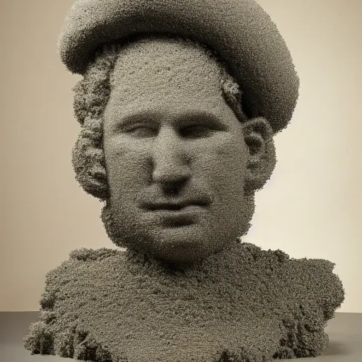 Prompt: a sponge sculpture of a man