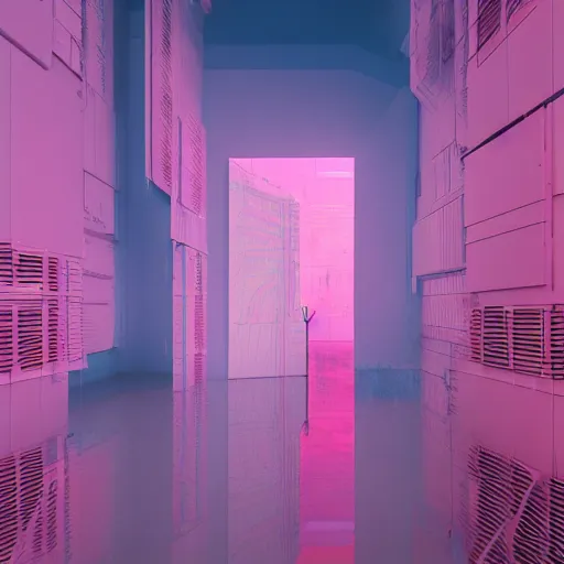 Image similar to pink nightmares, by beeple