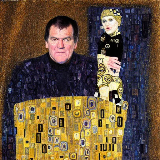 Image similar to Bill Belichick in the style of Gustav Klimt