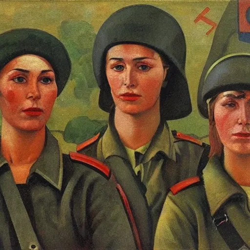 Prompt: soviet painting of female soviet partisan by isaak brodsky, walter womacka, czeslaw znamierowski, vladimir pchelin, kuzma petrov - vodkin, igor berezovsky