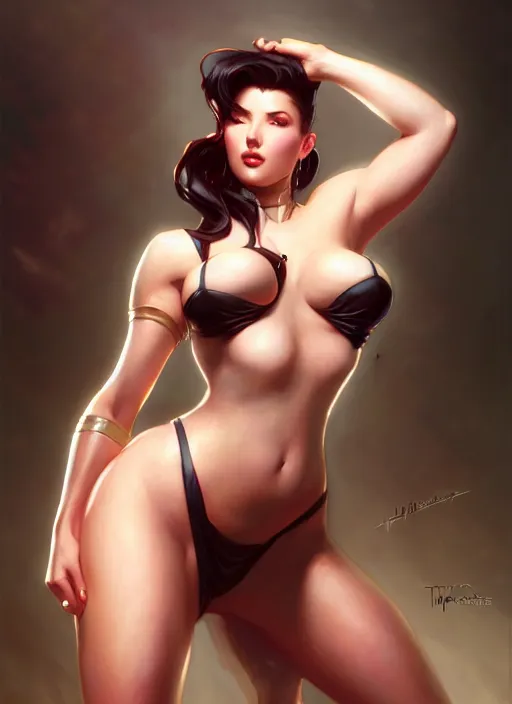 Prompt: glamorous voluptuous tifa lockheart, studio lighting, portrait by Magali Villeneuve and Steve Argyle,Livia Prima,Mucha,fantasy art,beautiful,artstation,alluring