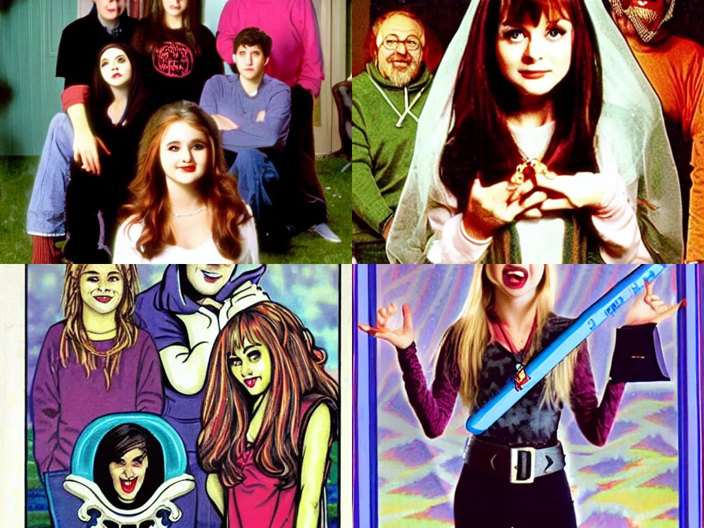 Prompt: Sabrina the Teenage Lich, a 1996 live-action family sitcom created by Gary Gygax