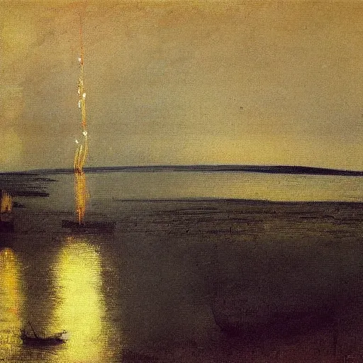 Image similar to fireworks over river by james macneill whistler