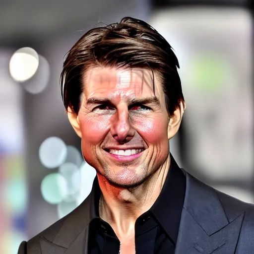 Prompt: blurry photograph of tom cruise spotted in the forest, high definition