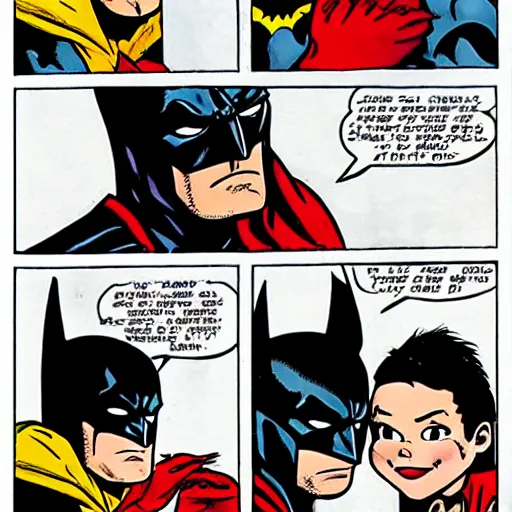 Image similar to comic strip of batman and robin