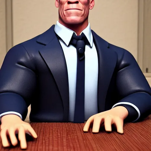 Image similar to john cena sitting at a table in a mao suit crying about the fact that his social credit score has gone down for the 5 0 th time this week realistic hyperrealistic 4 k resolution 8 k resolution highly detailed very detailed extremely detailed hd quality detailed face very detailed face extremely detailed face trending on artstation