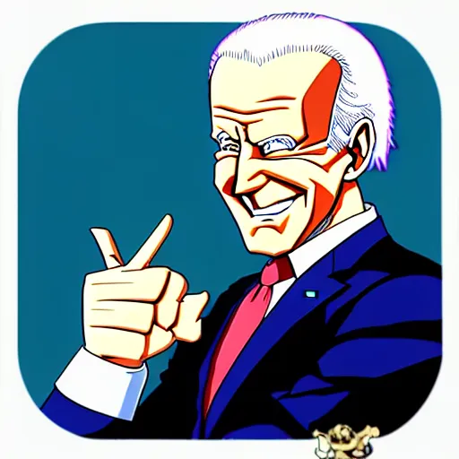 Image similar to : president biden and freeza, anime cartoon style, crunchy roll, dragonball z