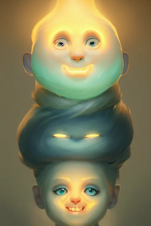 Image similar to super cute Bioluminescent wind deity character concept, only one face, soft light, soft mood, realistic body features and face, illustration, painting oil on canvas by Elena Zhurikhina and Goro Fujita and Charlie Bowater, octane render trending on artstation, 4k, 8k, HD