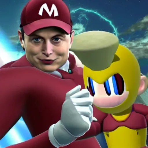 Prompt: elon musk as a playable character in super smash bros melee for the nintendo gamecube