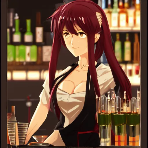 Prompt: portrait of the bartender, anime fantasy illustration by tomoyuki yamasaki, kyoto studio, madhouse, ufotable, comixwave films, trending on artstation
