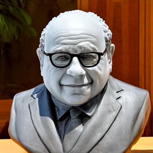 Prompt: marble bust of danny devito