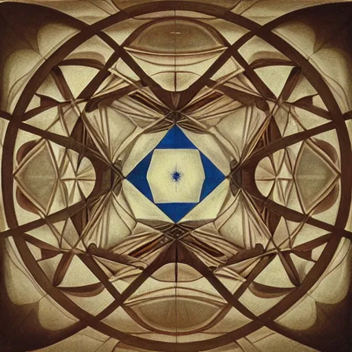 Prompt: lasr dinner by da Vinci in impossible geometry, Escher