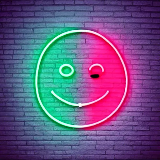 Prompt: neon sign emoji