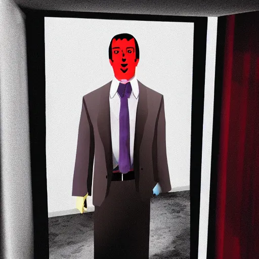 Image similar to Stanley from The Stanley Parable as The American Psycho