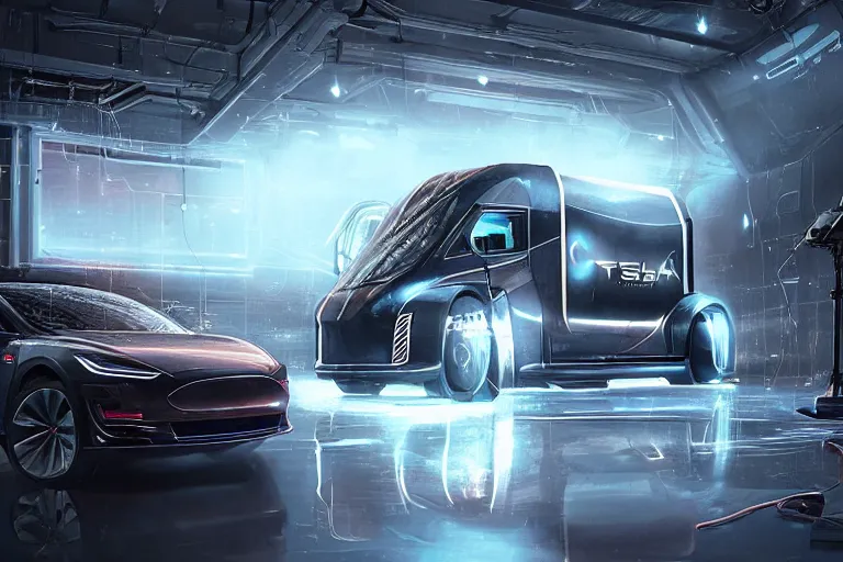 Prompt: a 2 8 mm closeup photo of a tesla cybertruck in a photo studio with a reflective floor, intricate, hyper detailed, smooth, high contrast, volumetric lighting, octane, moebius, greg rutkowski, ripley scott, synthwave, cinematic
