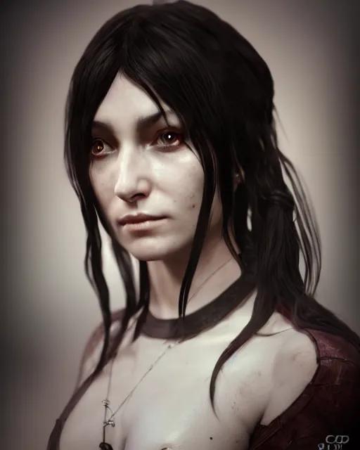 Image similar to headshot portrait of the demonic priestess, cgsociety, detailed, unreal engine, textured, cinematic, character design