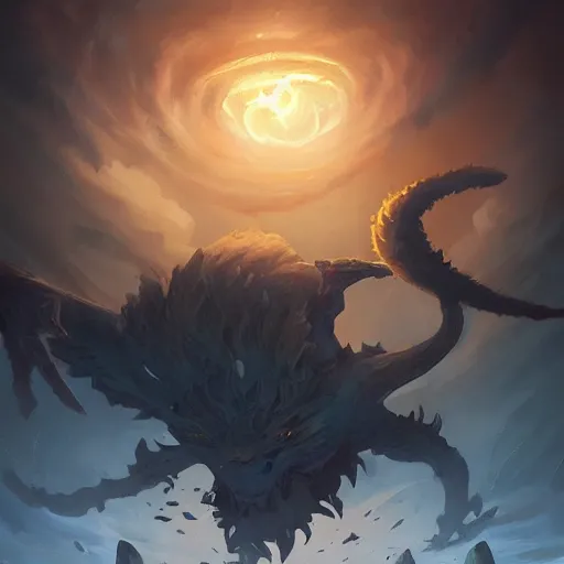 Prompt: Wind monster spirit, dnd style, epic fantasy game art, by Greg Rutkowski, hearthstone artwork