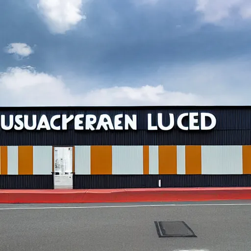 Image similar to A photograph of a building of a supermarket called TURCZYN