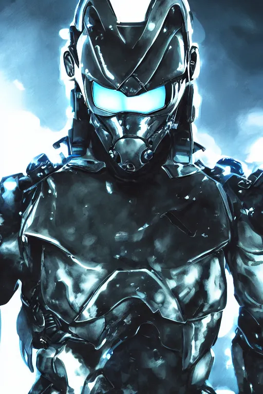 Image similar to cyber cyborg ninja mask helmet metal gear solid artic suit swat commando, global illumination ray tracing hdr fanart arstation by sung choi and eric pfeiffer and gabriel garza and casper konefal, a spectacular view cinematic rays of sunlight comic book illustration, by john kirby