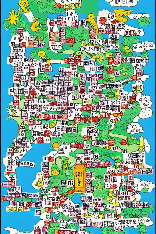 Prompt: map of Tokyo in the style of Earthbound