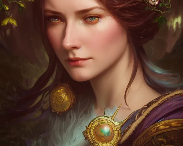 Image similar to photography of deirdre sullivan - beeman, deep focus, d & d, fantasy, intricate, elegant, highly detailed, digital painting, artstation, concept art, matte, sharp focus, illustration, hearthstone, art by artgerm and greg rutkowski and alphonse mucha