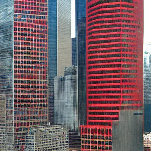 Prompt: “World Trade Center building constructed out of tomatoes”