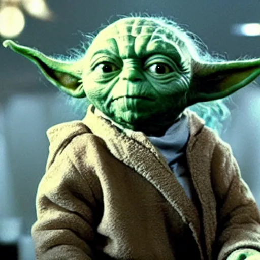 Prompt: a film still of donald trump a as yoda realistic, detailed