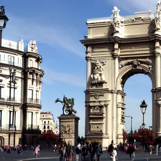 Prompt: A photo of a la Puerta de Alcalá (Madrid)