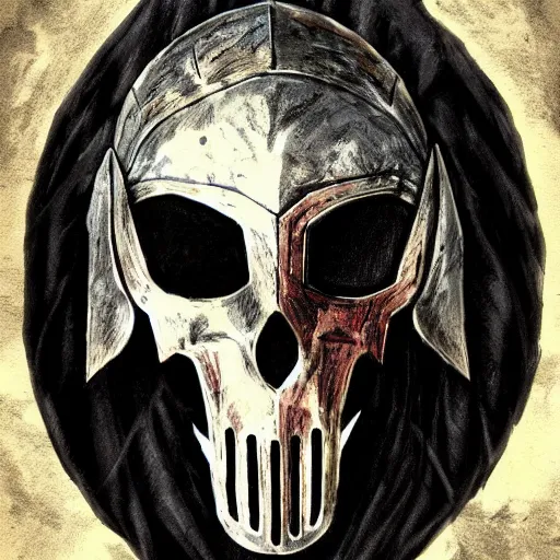 Prompt: crow skull knight helmet, headshot, side elevation, grimdark, fantasy, dark souls, concept art