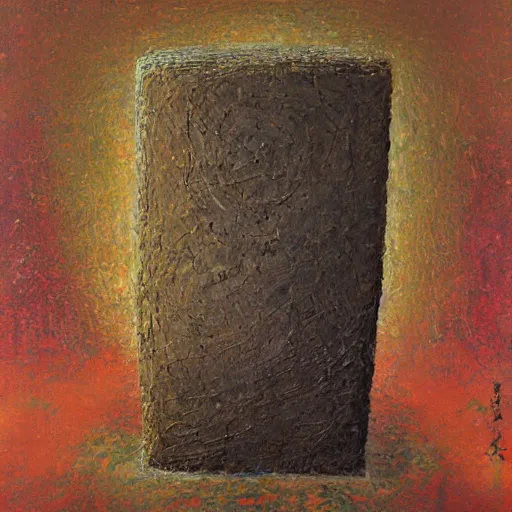 Image similar to a detailed impasto painting by shaun tan and suehiro maruo of an abstract forgotten sculpture by the caretaker and ivan seal