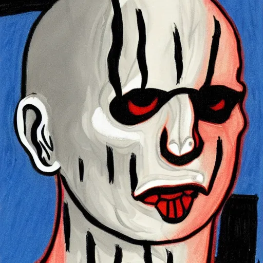 Prompt: voldemort drawn by Basquiat