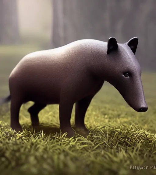 Image similar to photo of a dog tapir hybrid. dof. bokeh. magical atmosphere. art by greg rutkowski. lifelike. very detailed 8 k. intricate. soft light. nikon d 8 5 0.