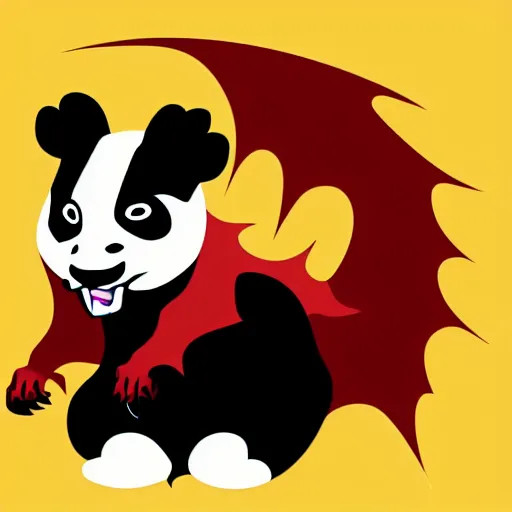 Image similar to vector art of welsh dragon and panda mixed, intercrossed, chimera, welsh flag, adobe illustrator