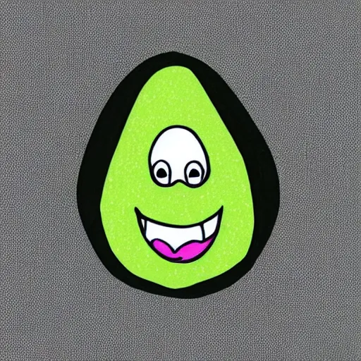 Image similar to avocado with cute smile face kawai art