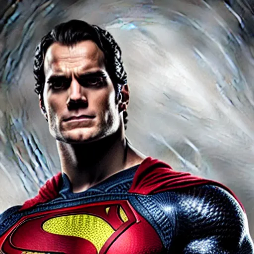 Prompt: portrait of henry cavill as omni - man