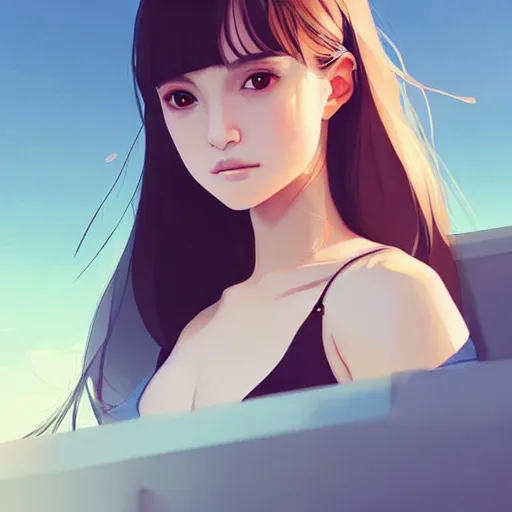 Image similar to a beautiful young japanese natalie portman alluring instagram model in crop top, by guweiz and wlop and ilya kuvshinov and artgerm and makoto shinkai and studio ghibli, symmetrical eyes, aesthetic, gorgeous, stunning, alluring, attractive, artstation, deviantart, pinterest, digital art