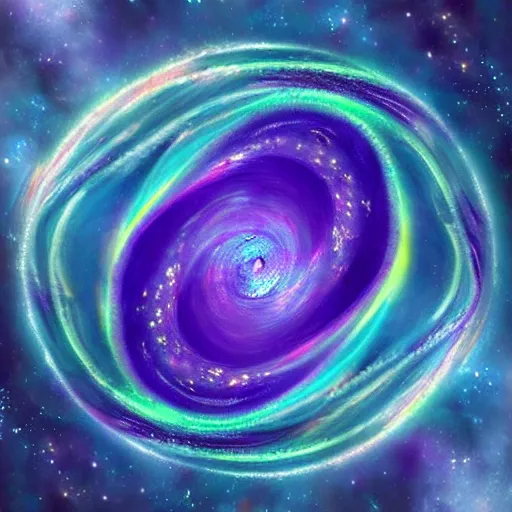 Prompt: “A cosmic swirl representing the love of widow for their lost spouse and child”