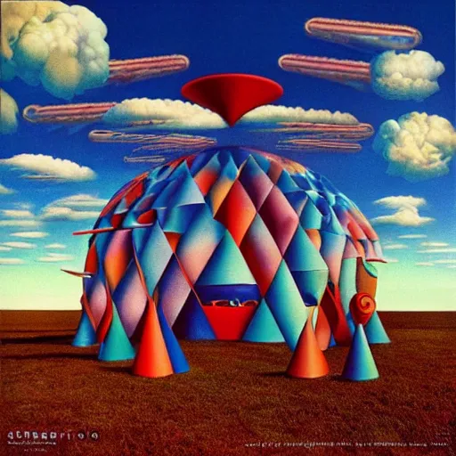 Prompt: surrealist album cover art by storm Thorgerson, 1988