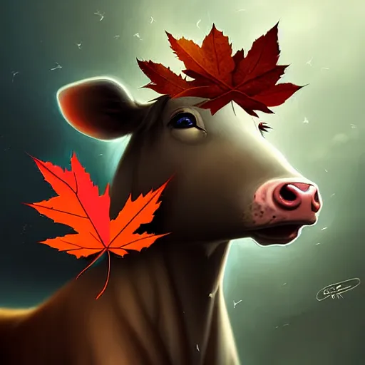 Prompt: epic professional digital art of 🐄🐭!!!!!!!!!🍁, best on artstation, cgsociety, wlop, cosmic, epic, stunning, gorgeous, much detail, much wow, masterpiece W 1024