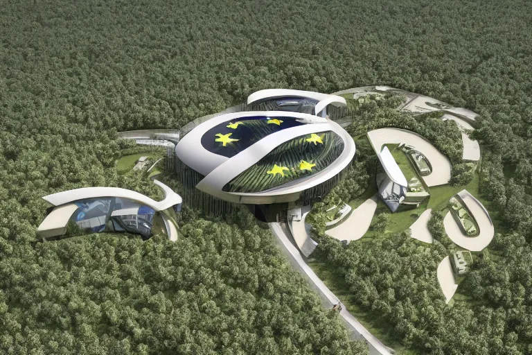 Image similar to futuristic buildings, in liberland, flag of liberland