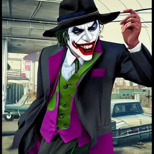 Prompt: joker in gta v, covert art, detailed, 4 k