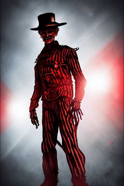 Image similar to freddy krueger in police form, high details, best composition, dramatic pose, 4 k